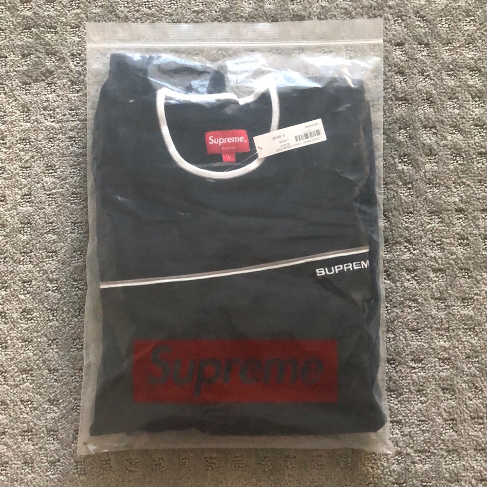 Supreme contrast yoke pique top black